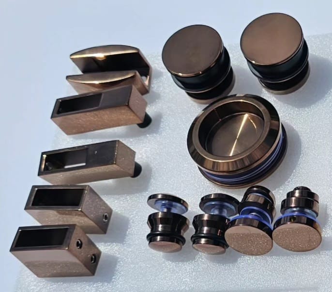Puerta para ducha Sistema Corrediza Modelo Lusso con Vidrio Temperado Claro esp 8 mm - Accesorios Color Bronce