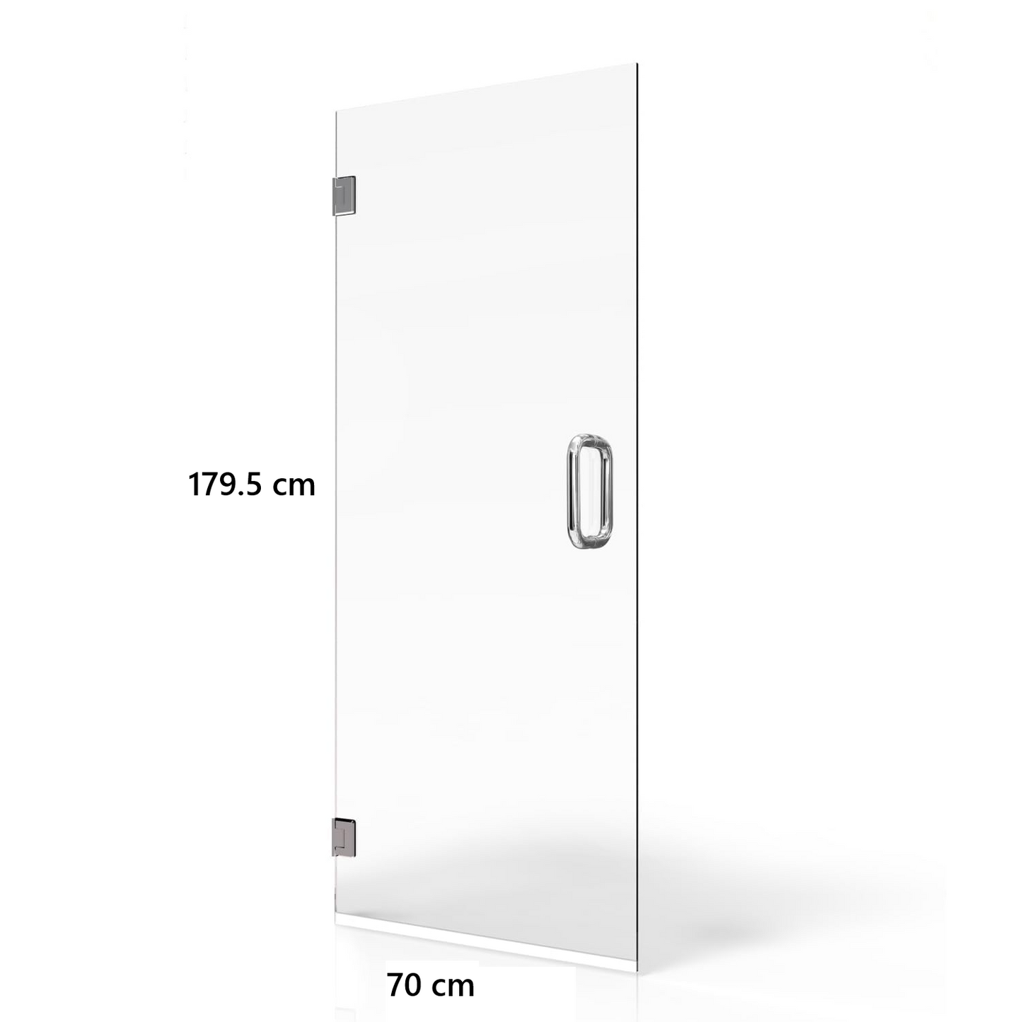 Suministro de Vidrio para Puerta Batiente en Vidrio Temperado Claro 8 mm con Haladera Tipo C