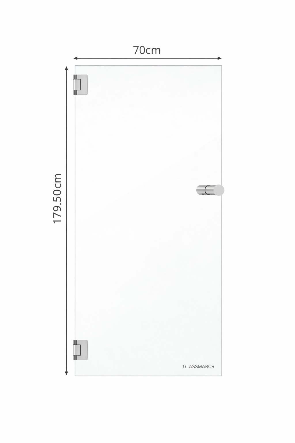 Suministro de Vidrio para Puerta Batiente en Vidrio Temperado Claro 8 mm con Haladera Tipo Botón Doble