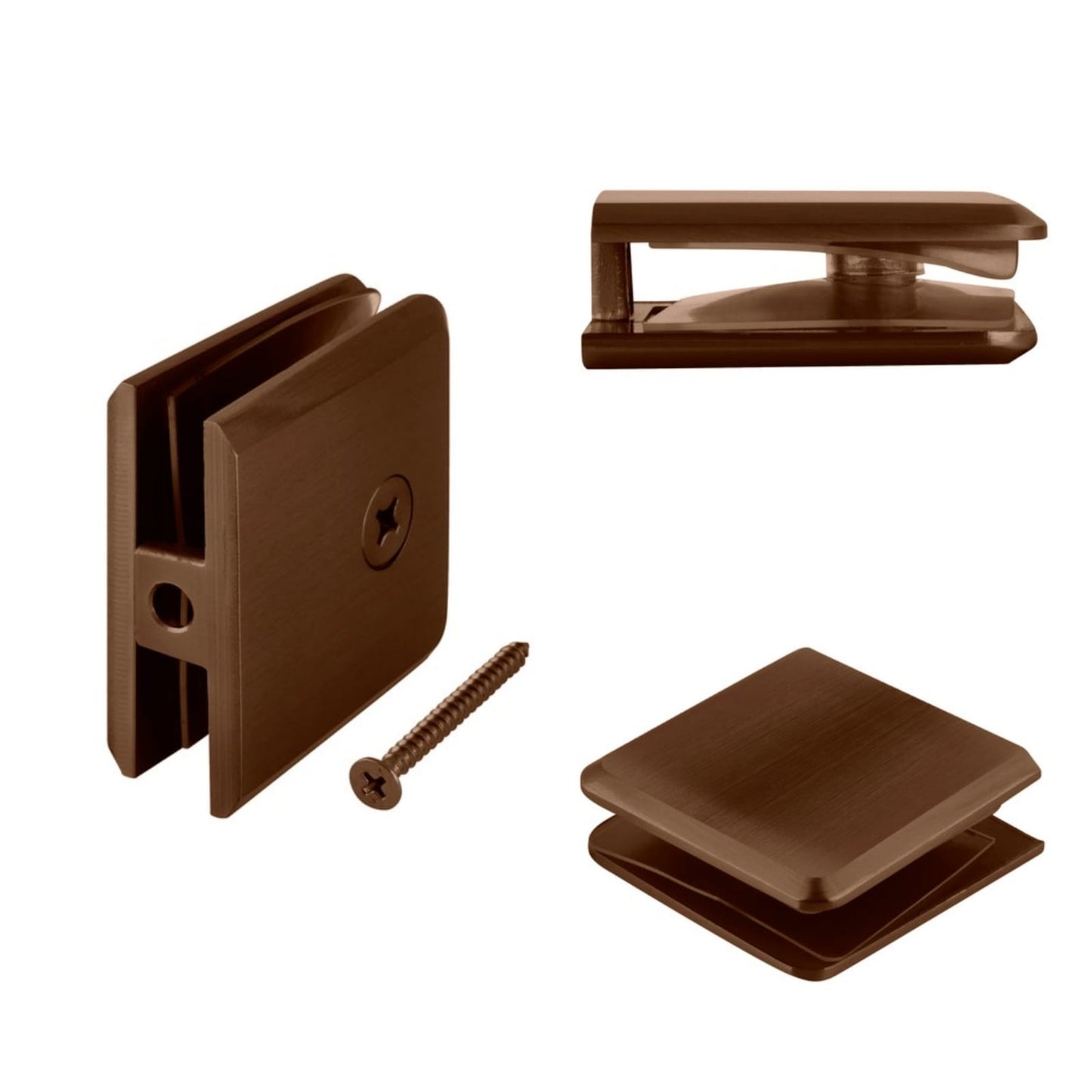 Mampara para Ducha con Vidrio Temperado claro esp 8 mm - Accesorios Color Bronce - Corte Curvo