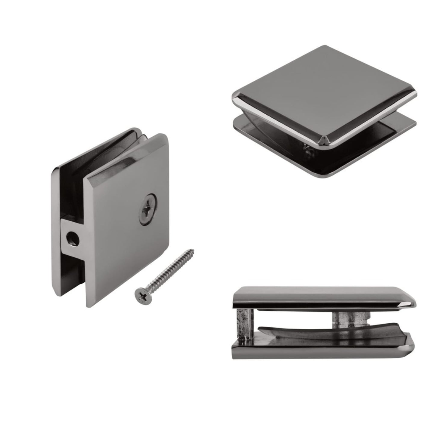 Mampara para Ducha con Vidrio Temperado claro esp 8 mm - Corte Curvo - Accesorios Satinados o Cromados