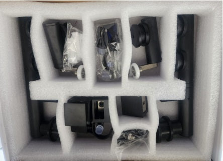 Puerta para ducha Sistema Corredizo Modelo GLASS BOX con Vidrio Temperado Claro esp 8 mm - Modulación 90 Grados - Apertura de ambas Puertas - Accesorios cromado o Negro
