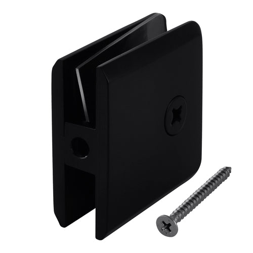 Puerta para ducha Sistema Batiente con Vidrio Temperado Claro esp 8 mm - Modulación en L - Accesorios negro mate