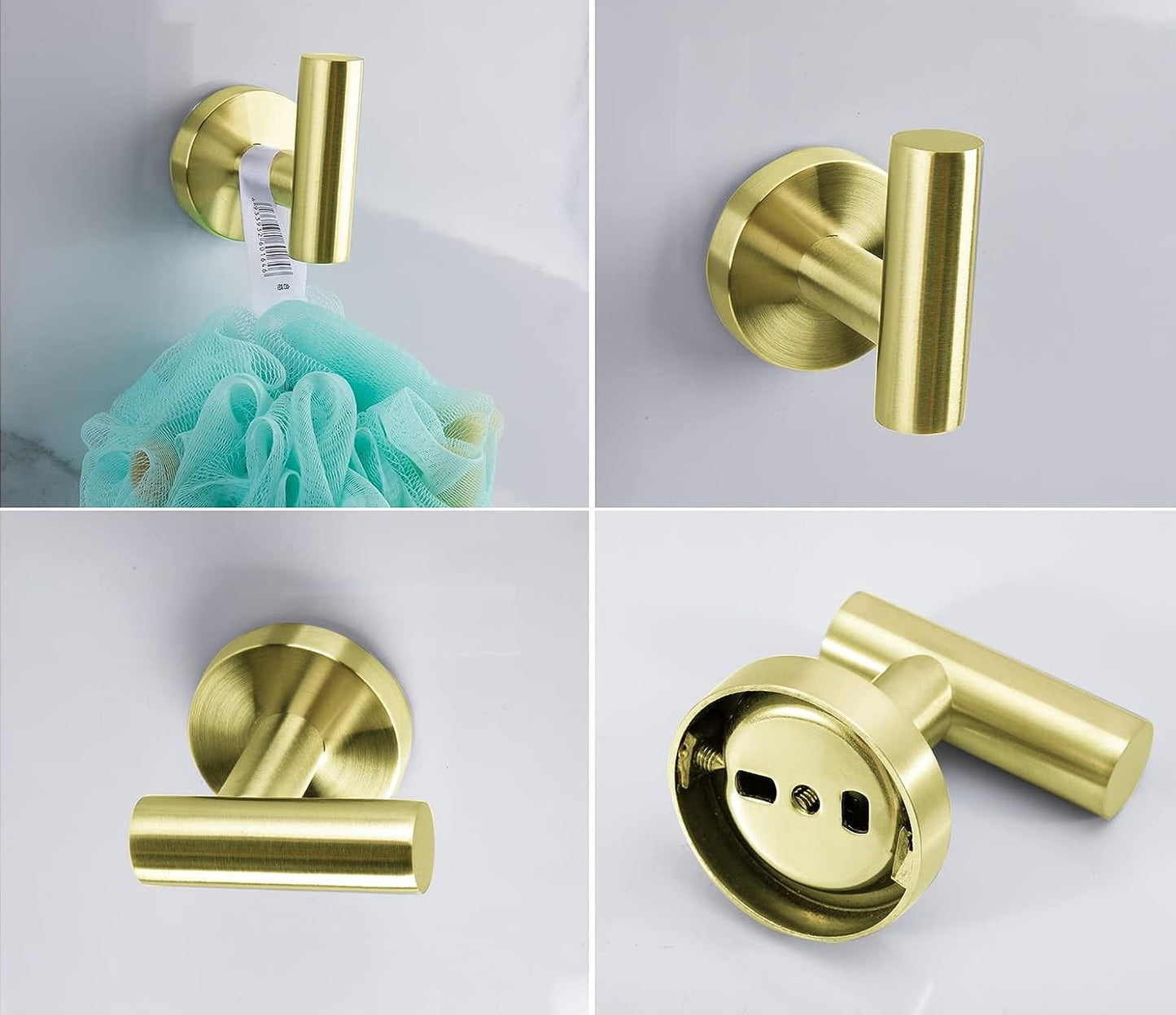 Juego de accesorios de baño acero inoxidable color dorado - 4 piezas