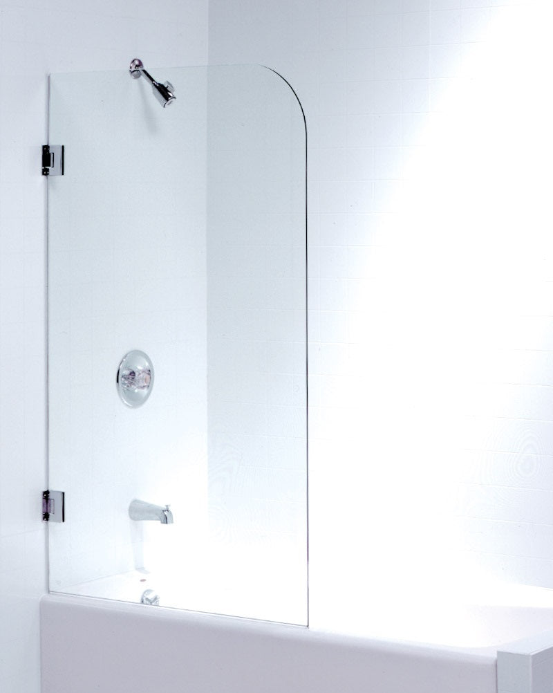 Mampara para Ducha con Vidrio Temperado claro esp 8 mm - Corte Curvo - Accesorios Satinados o Cromados
