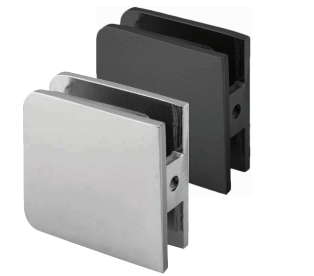 Puerta para ducha Sistema Batiente con Vidrio Temperado Claro esp 8 mm - Modulación en L - Accesorios negro mate