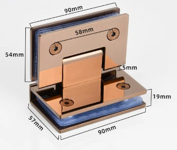 Bisagra 90 grados Vidrio-Vidrio