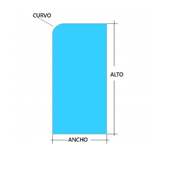Suministro De Mampara para Ducha con Vidrio Temperado claro esp 8 mm - Corte Curvo o Corte cuadrado