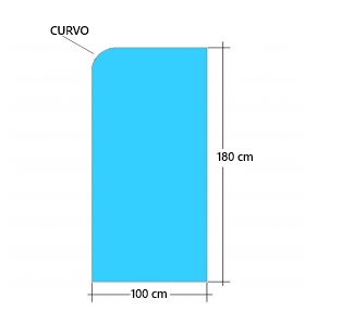 Suministro De Mampara para Ducha con Vidrio Temperado claro esp 8 mm - Corte Curvo
