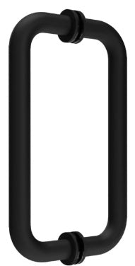 Puerta para Ducha Sistema Batiente con Vidrio Temperado Claro esp 8 mm - Altura 200cm Manilla c  Accesorios Negro Mate